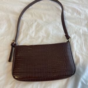 cotton on brown crocodile shoulder bag/purse